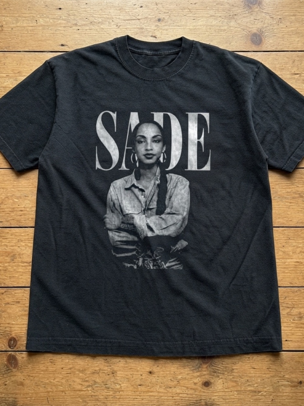 Sade Graphic Tee - Black Portrait Print